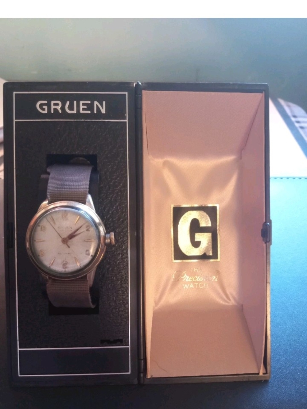 Mid Century Gruen 10k GP Gold With Original Box